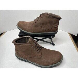 Mens Sz 10 Muk Luks Charlie Brown Suede Leather Ankle Casual Chukka Boots Clean